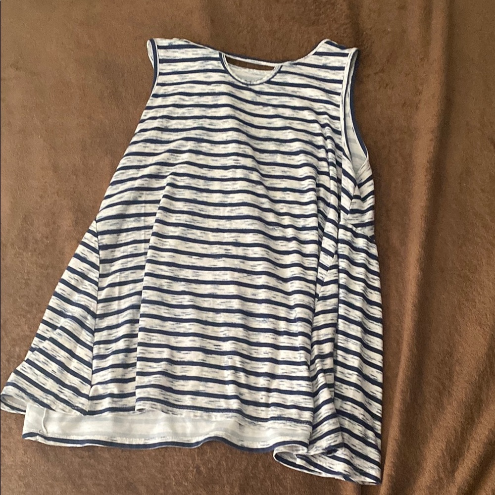 Wonder Nation Blue and White Striped Tank Top